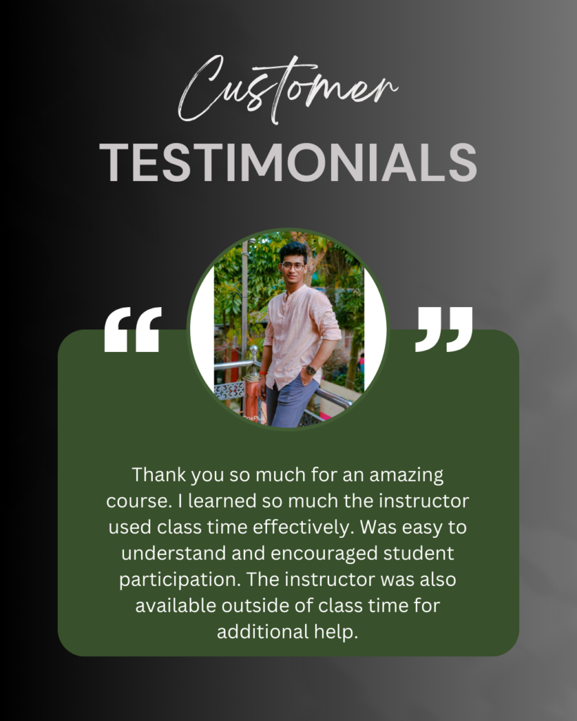 Thank you for a great course. Great presentation style with lots of opportunities to ask questions and talk about real life examples which all made for a really enjoyable and informative course. T (1)